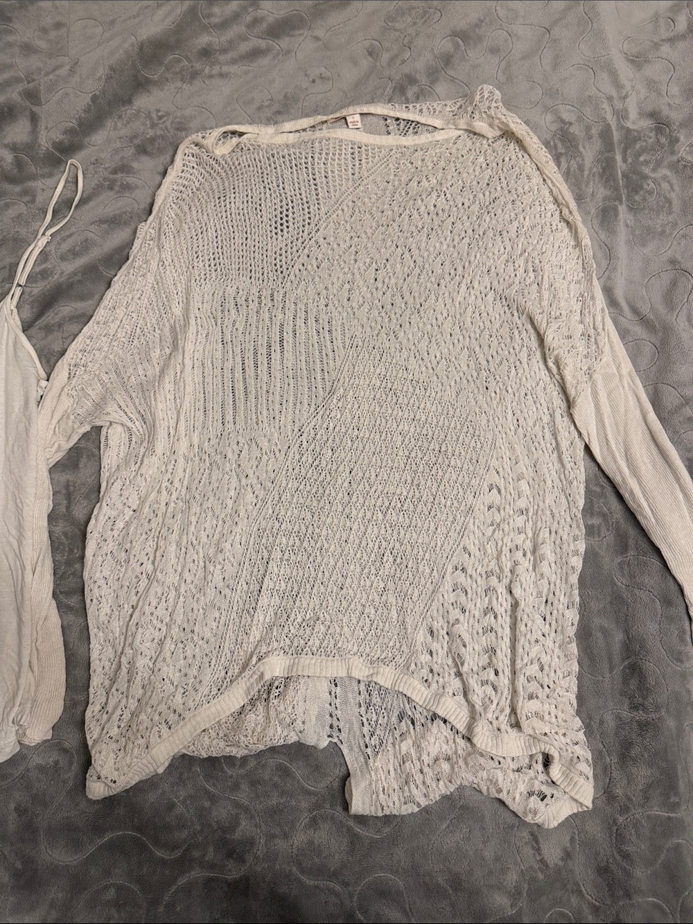 Ella Moss Cream Open-Knit Scoop Neck Sweater